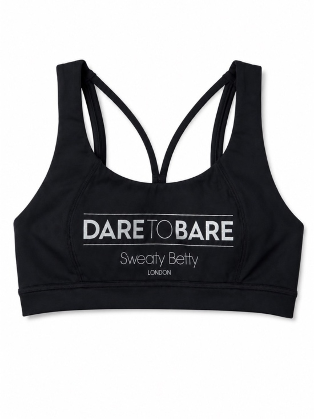 Sweaty Betty Dare to Bare Black Sports Bra Strappy Back Activewear Top Small